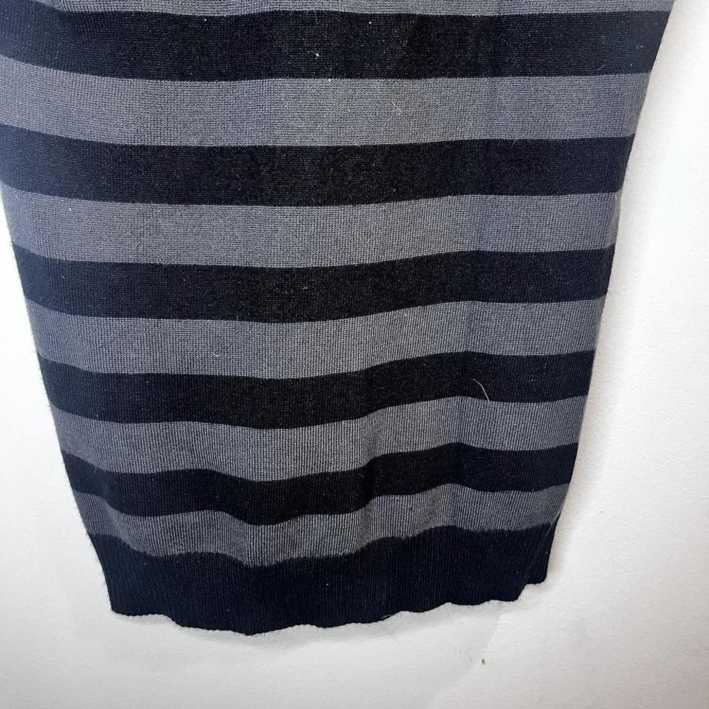 Derek Heart Y2K Sweater Womens L Black Gray Striped Long Dark Academia - Picture 3 of 8